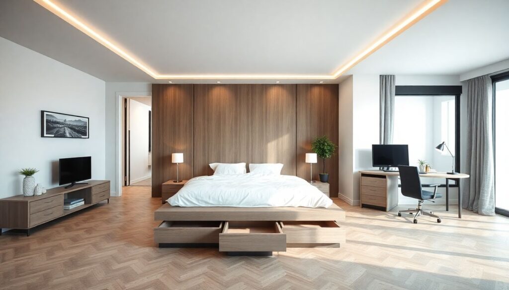 Маленькая квартира — большой потенциал: идеи зонирования пространства - иллюстрация