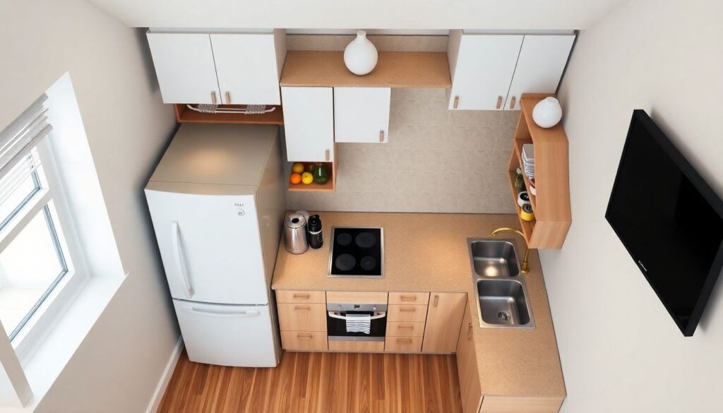 Маленькая кухня — большие возможности: практичные решения для тесного пространства - иллюстрация