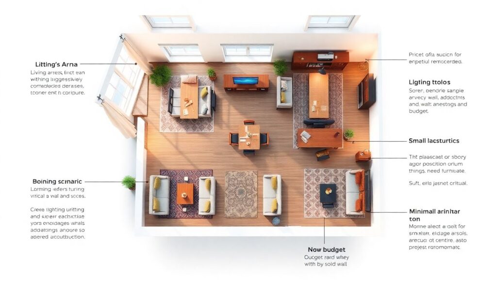 Маленькая квартира — большой комфорт: идеи для функционального зонирования пространства - иллюстрация