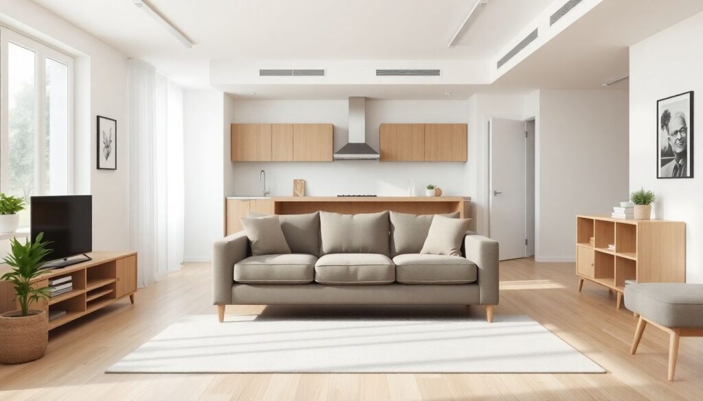 Маленькая квартира — большой комфорт: идеи для функционального зонирования пространства - иллюстрация